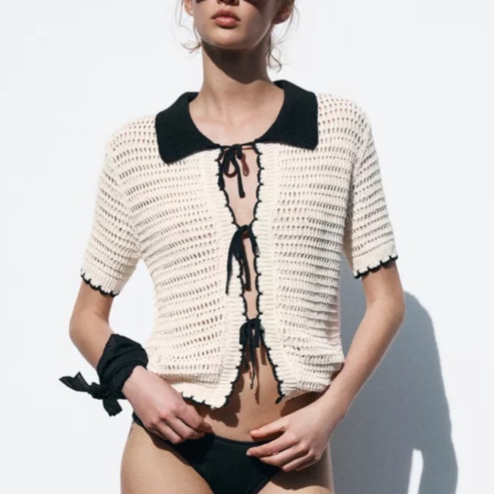Zara crochet collar top